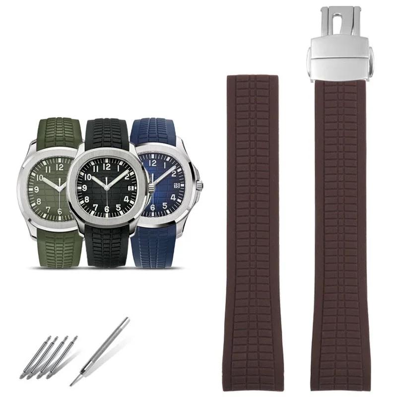 Silicone Rubber Strap For PP Patek Philippe Grenade AQUANAUT Series 5167A/5168G Watch Strap Accessories  21mm