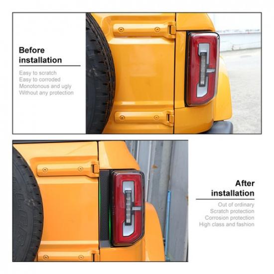 Carbon Fiber Rear Tail Light Lamp Sticker Vinyl Decal Trim for Ford Bronco 21+