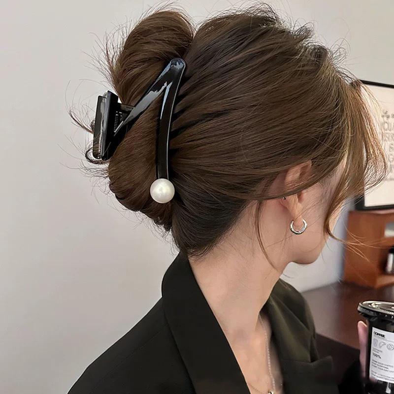 2025 neue simulierte Perle große Haar Klaue Clips für Frauen Mädchen dickes Haar Mode große Z-Form Fang Haarnadel Zubehör Sommer