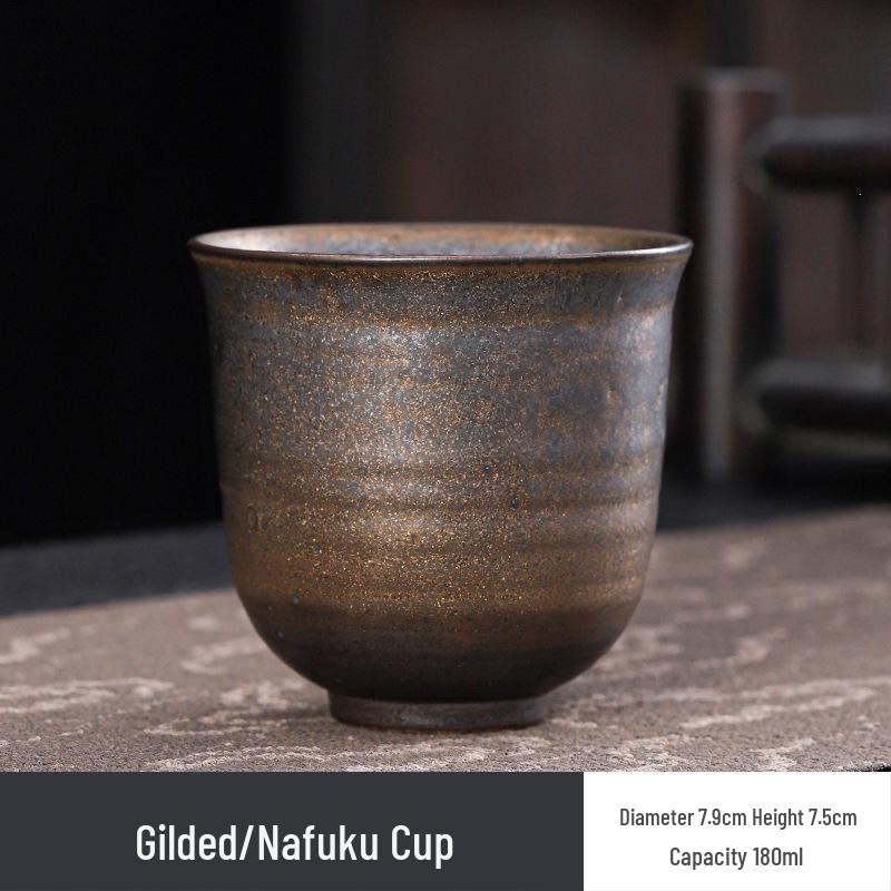 Hearthside Ceramic Japanese Tea Tasting Cup - Retro Coarse Pottery Gongfu Style