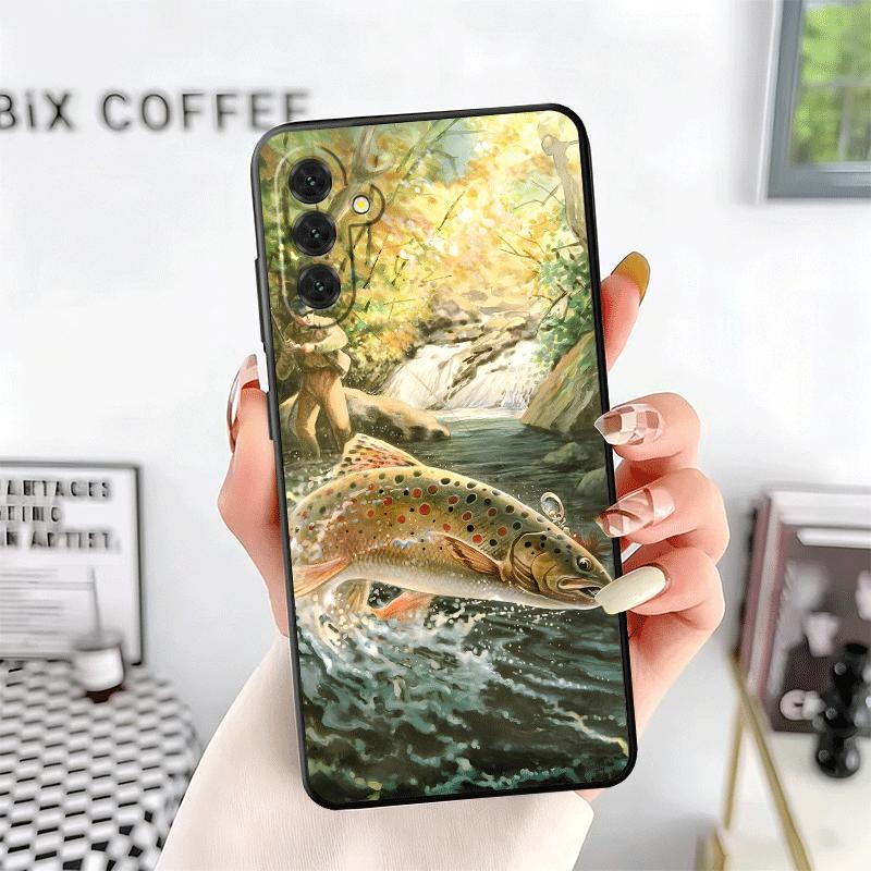 Carp Fish Fishing Rod Soft Phone Case for Samsung A17 A37 A57 A16 A26 A36 A56 A15 A25 A35 A55 A14 A24 A34 A54 A13 A23 A33 A53 A5