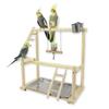 Bird Plays Stand Parrot Playstand Cockatiel Playground Wooden Perch Gym Playground Ladder with Metal Feeder Plate Bird Supplies