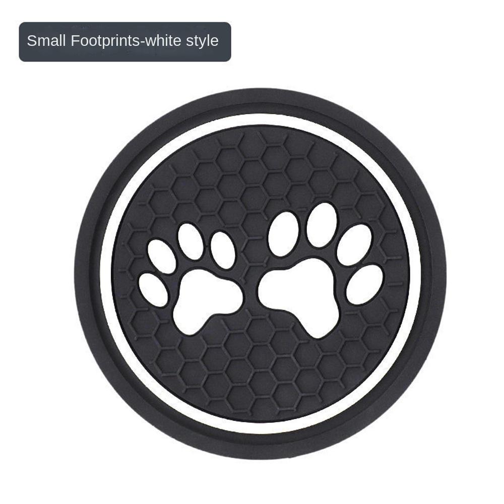 Non-slip Car Water Cup Pad Cat Paw Footprint Rubber Mat for Bottle Holder Coaster Auto Interior Anti-skid Cup Holders