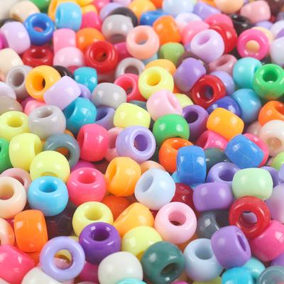 Acrylic Pony Beads Large Hole Beads Dreadlocks Solid Color Bucket Beads Diy Mobile Phone Chain Necklace Loose Beads Jewelry Accessories