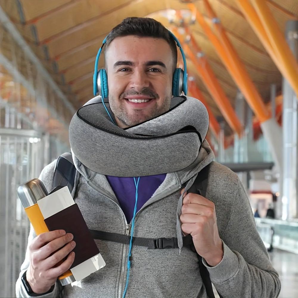 A Durable U-Shaped Travel Pillow Made of That Provides Soft Neck Support And Retains Its Shape, Perfect for Use On Airplanes.