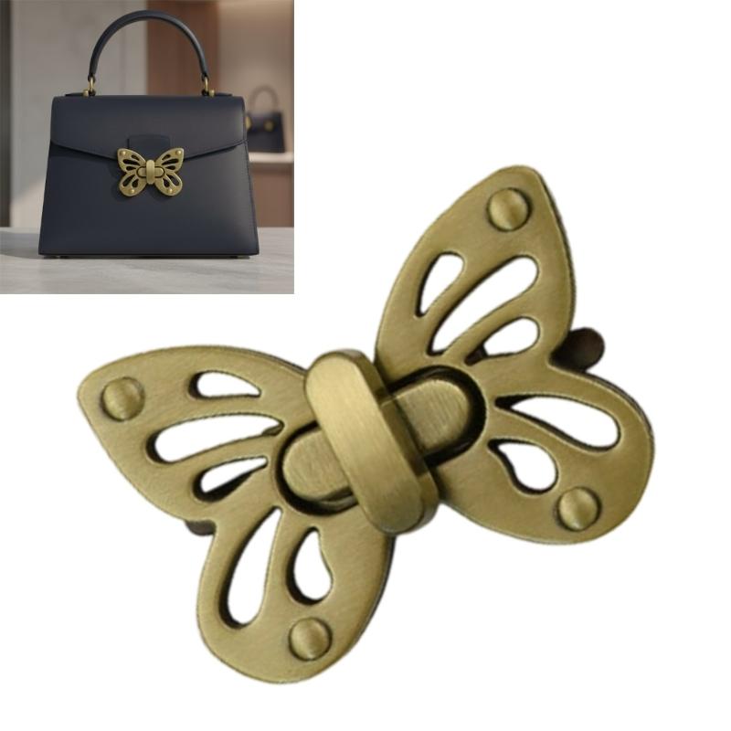 Functional Metal Twist Lock For Bags Butterfly Design Secure Mechanism Practical Handbag Hardware Accessory
