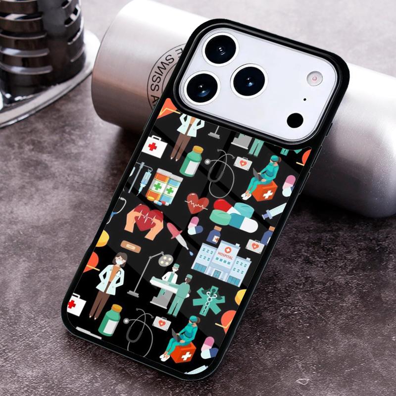 Nurse Medical Medicine Phone Case for iPhone 17 16 15 Pro Max Air 14 13 12 11 Plus Shockproof Capa Cover