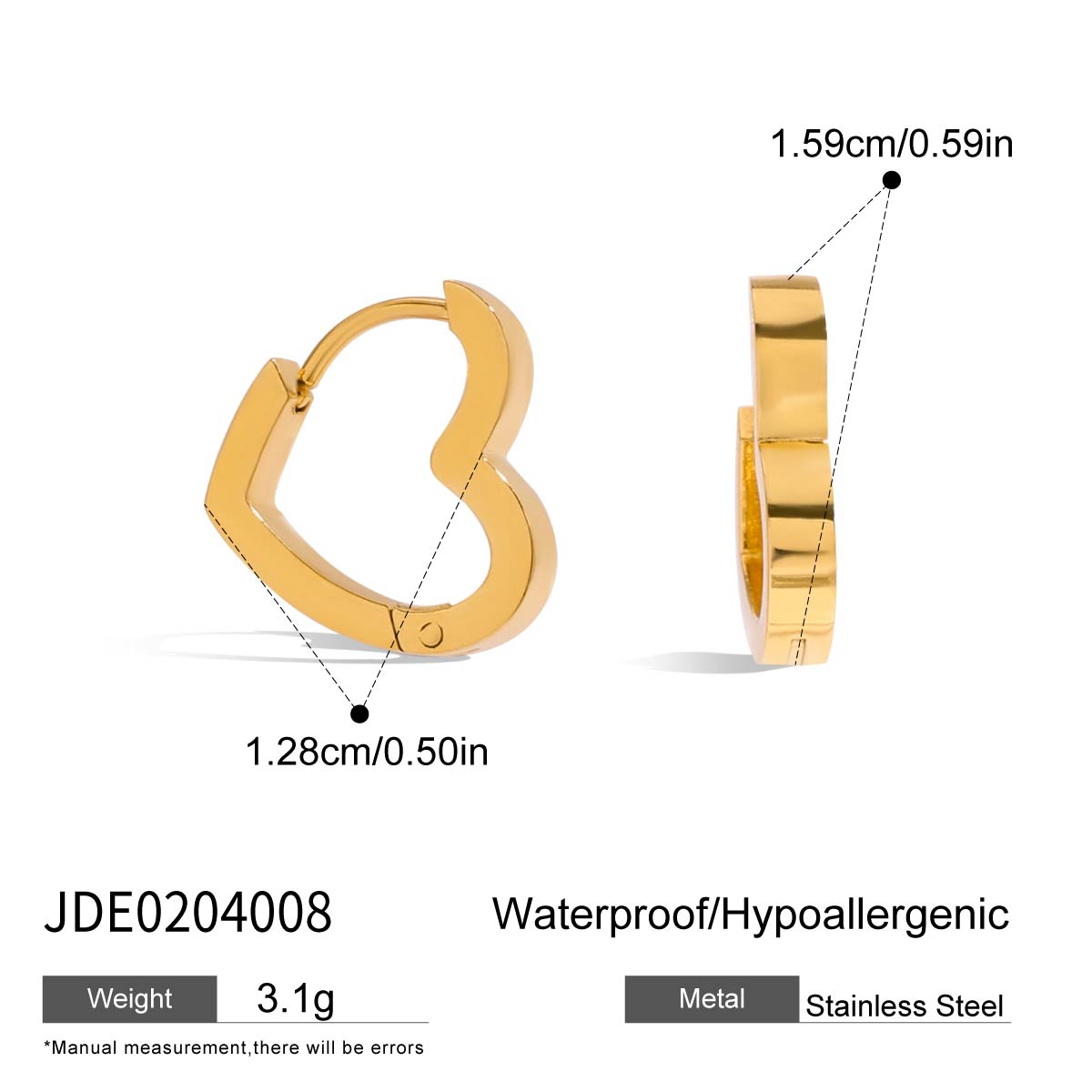 

Youthway Classic Style Cute Stylish Gold Plated Dainty Polished Hollow Star Heart Earrings Anti Allergic Women Jewelry Daily