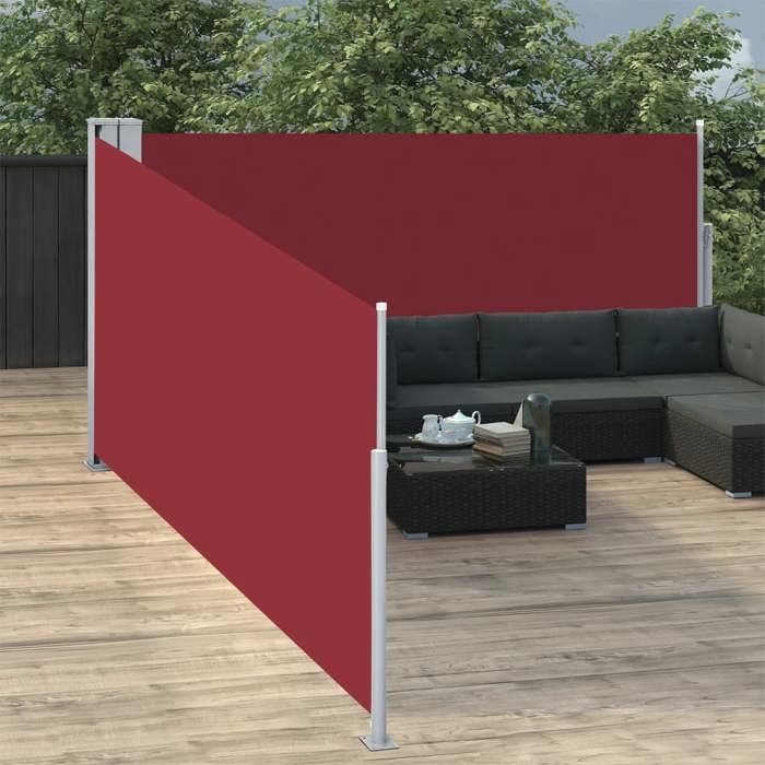 VidaXL Auvent latéral rétractable Rouge 120 x 1000 cm