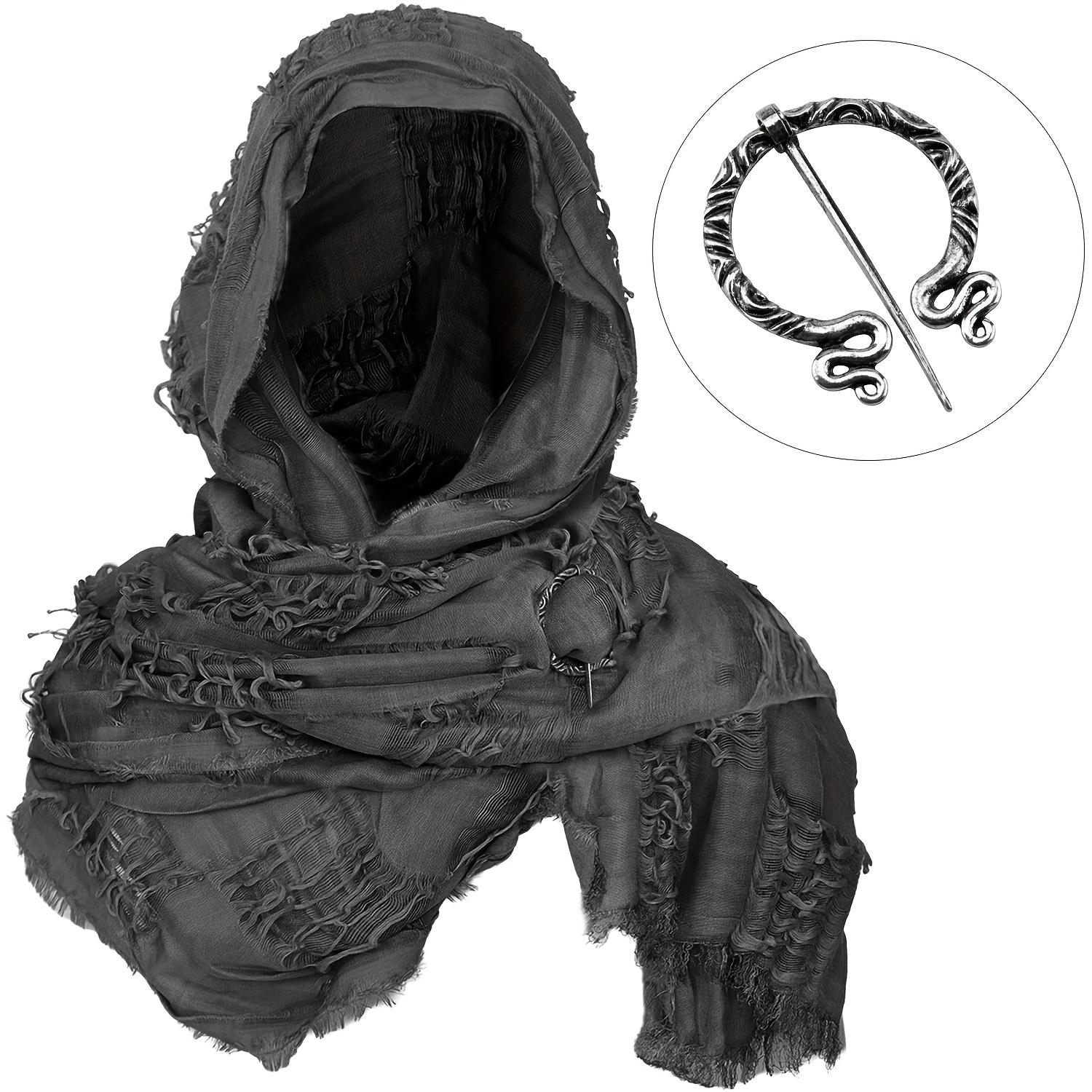 

1 шт. Плащ средневекового рыцаря Костюм на Хэллоуин Полиэстер Ренессансный плащ с капюшоном LARP Косплей Фото реквизит Шарф Шарф 70X200CM