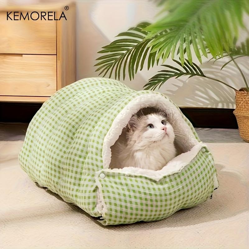  New Fuzzy for cat Sleeping Bag - All-Enclosed Removable Multi-Use for cat Bed Winter Warmth Washable For Cat Dog Rest