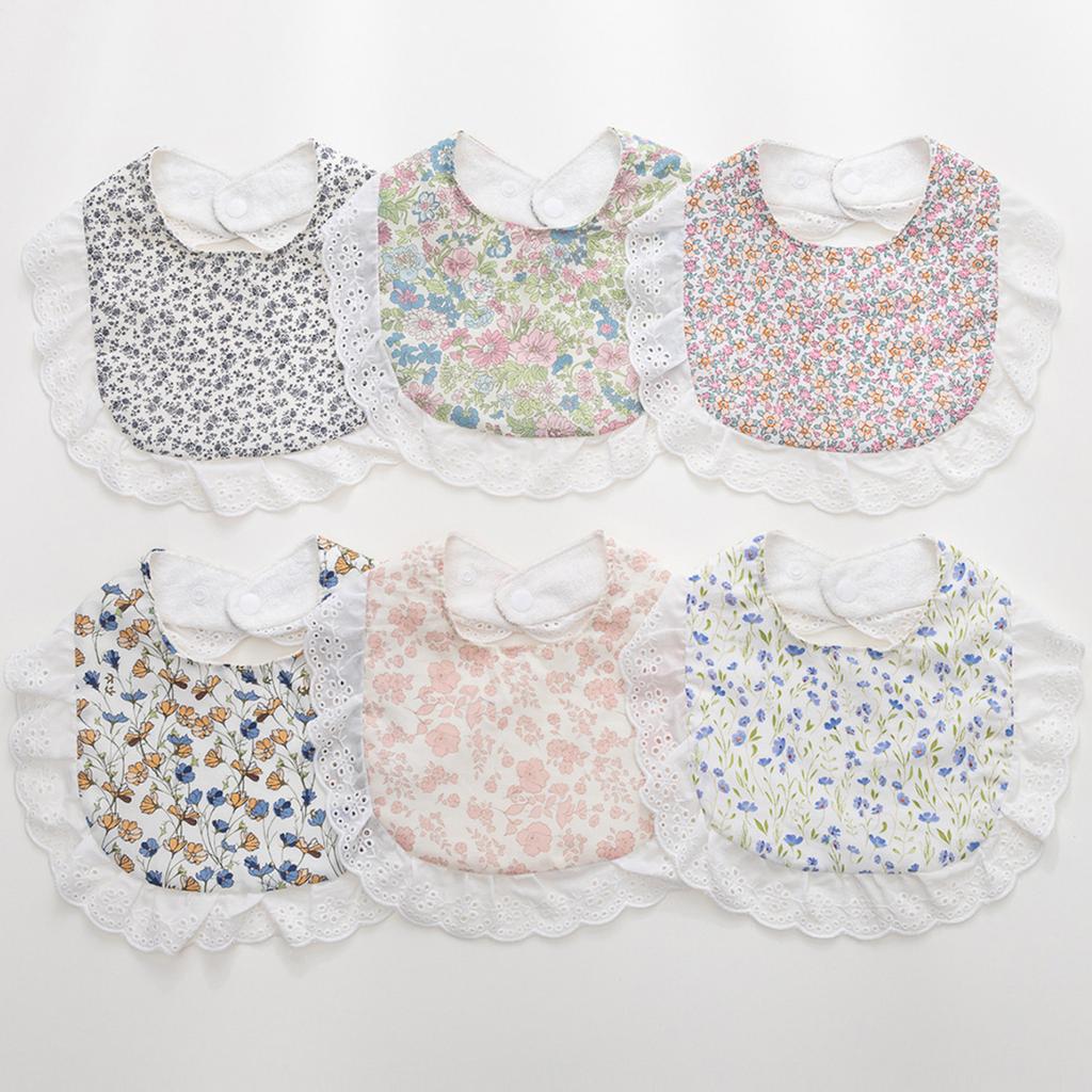 Baby Cotton Bib Flower Print Feeding Towel Water Absorbent Saliva Towel Newborns Burp Cloth With/without Headband