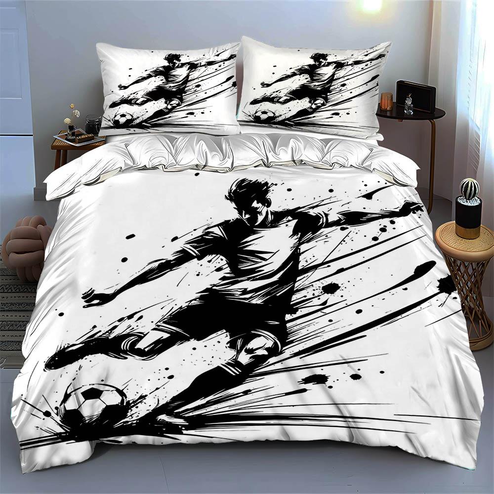 Soccer player and ball. Bedding sets Duvet cover sets Duvet covers Pillowcases(1 * Duvet Cover 2 * Pillowcases, without duvet insert)
