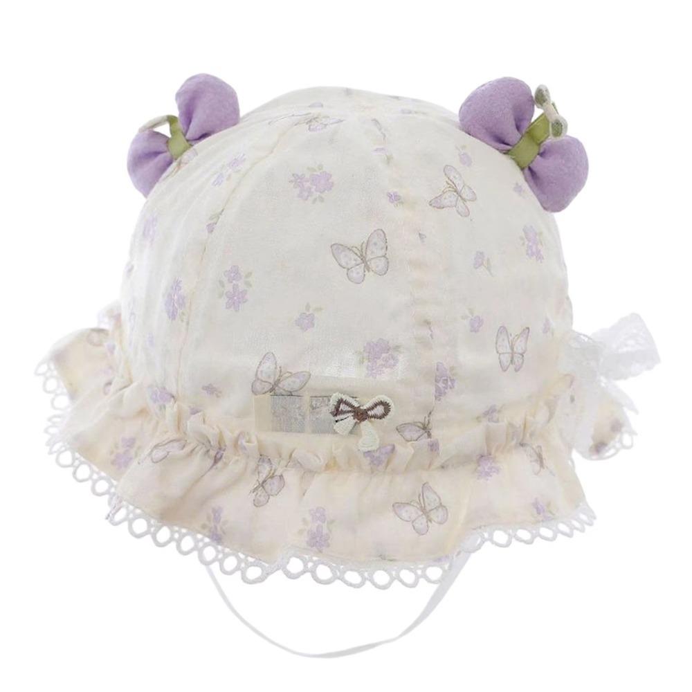 Adjustable Strap Sun Hat Sun Protective Bucket Hat Cute Fisherman Hat  Girl фиолетовый