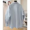 Sibashe Women's Solid Long-Sleeve Lapel Casual Shirt