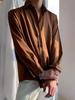 Men's Korean Style Loose Fit Ice Silk Shirt - White/Black, No Iron, Casual Drape
