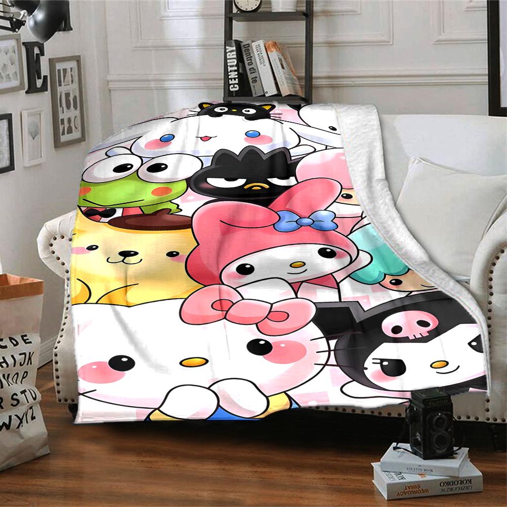 1pc Sanrio2 Blanket, Gift, for Men and Women, Soft Blanket, Good for Sofa Bed Couch Travel, Lightweight Flannel Blanket