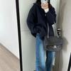 Double Zipper Lapel Thick Fashion Lazy Sweater Autumn and Winter New Loose Plus Size Knitwear Women