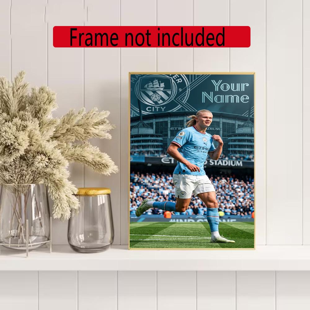 Haaland Customize Your Name Diamond Painting Round Diamond Diy Frameless Holiday Artwork Suitable For Home Office Wall Decoration