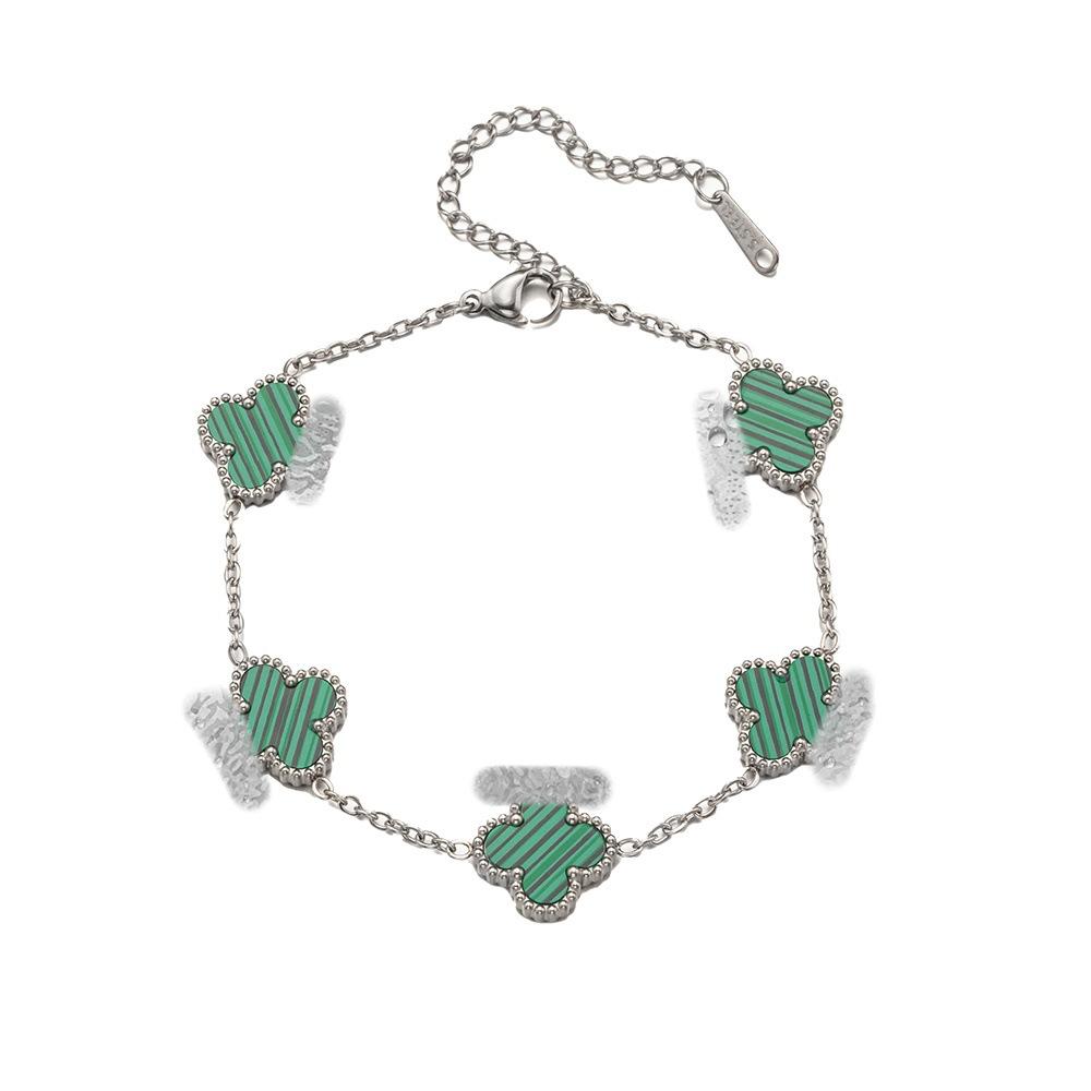 Bransoletka z czterolistną koniczyną Lekki luksus i wysokiej klasy dodatek biżuteryjny damski i bransoletka