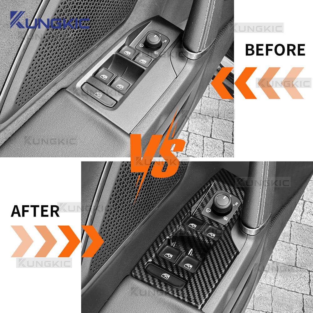 ABS Carbon Fiber For Seat Leon MK4/Cupra Leon/Cupra Formentor 2020-2026 /lbiza/Arona 2025-2026 Car Windows Control Panel Trim