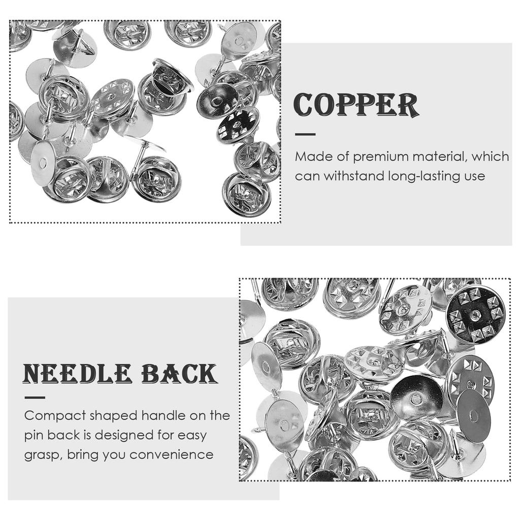 50 Set Lapel Pin Backs Chest Ornament Locking Clutch Replacement For Diy Jewelry Craft Enamel Pins Brooch Badge Accessory