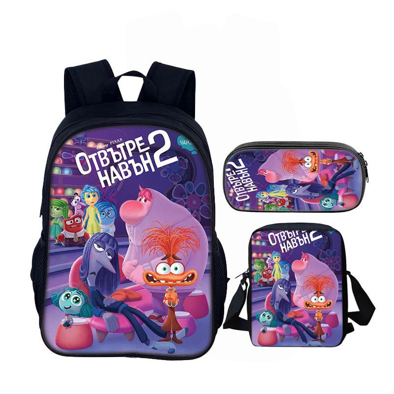 Inside Out 16inch School Backpack Set With Polyester Material For Kids And Teens