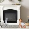 Childproofing Home Safety Black Fireplace Screen Black Woven Mesh Conceal Ashes And Charcoal Dense Grid Design Quality Materials