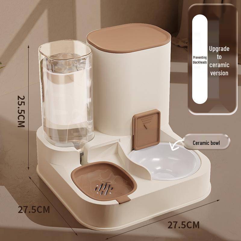 Large Capacity Automatic Pet Water & Food Dispenser with Dry/Wet Separation for Cats & Dogs