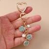 Keychain Pendant Rhinestones Inlaid Flower Imitation Pearls Charm Key Chain Zinc Alloy Key Ring Backpack Accessory