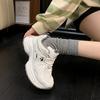 Star with the same versatile casual dad shoes women's 5 Spring Festival new color matching thick-soled heightening sports shoes