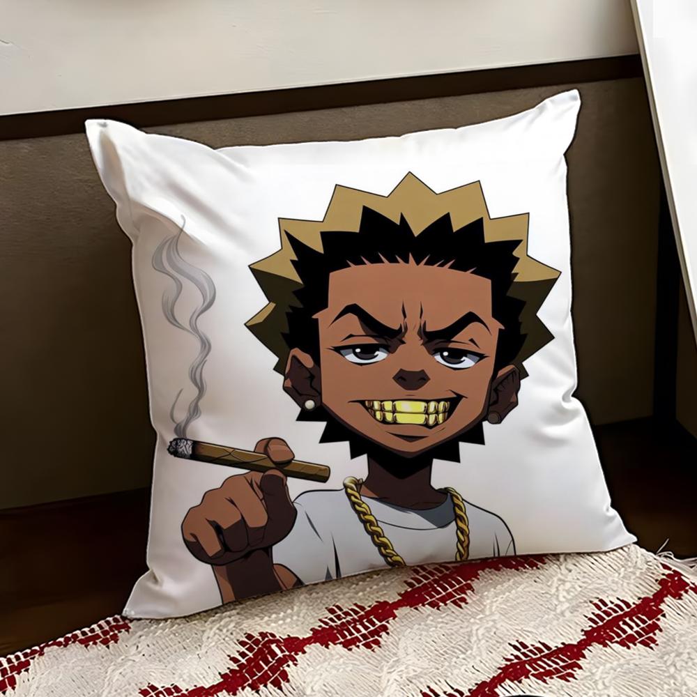 Cartoon ABoondocks Retro Cushion Cover Reversible Soft Durable Pillow Cover Home  Car MultiScene Use for Daily Comfort