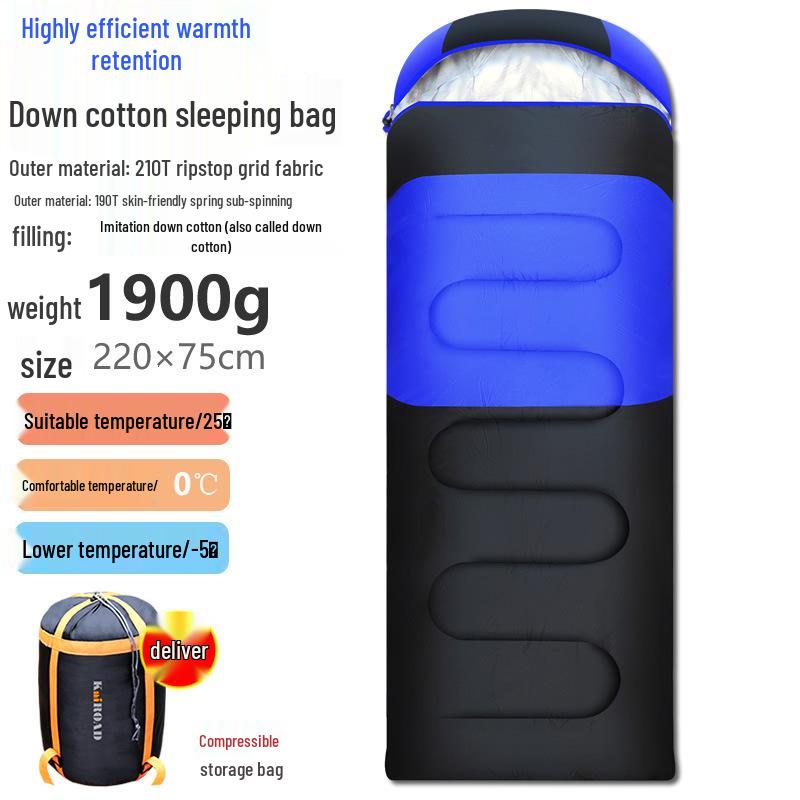 White Duck Down Zero Degree Sleeping Bag for Winter, Outdoor, and Indoor Use