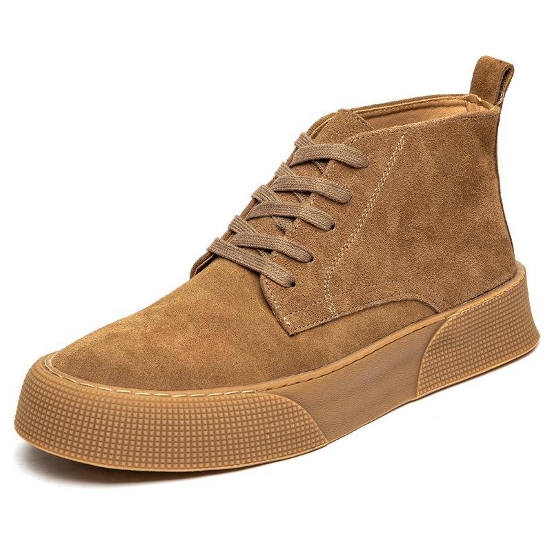 Fleece Warm Martin Boots Men'S Versatile Tooling Men'S Boots British Style Retro Cow Anti-Fleece High-Top Board Shoes