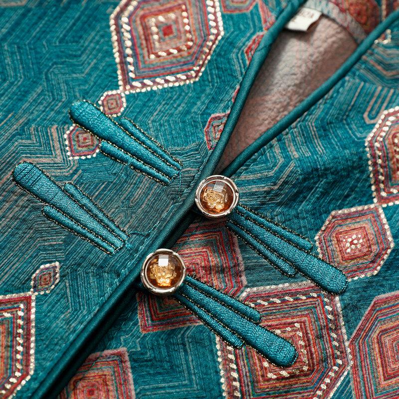 SIFONE Women's New Chinese Style Frog Button Top & Pants Set