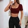 Women's Short-sleeved Athleisure T-shirt Solid Color Top