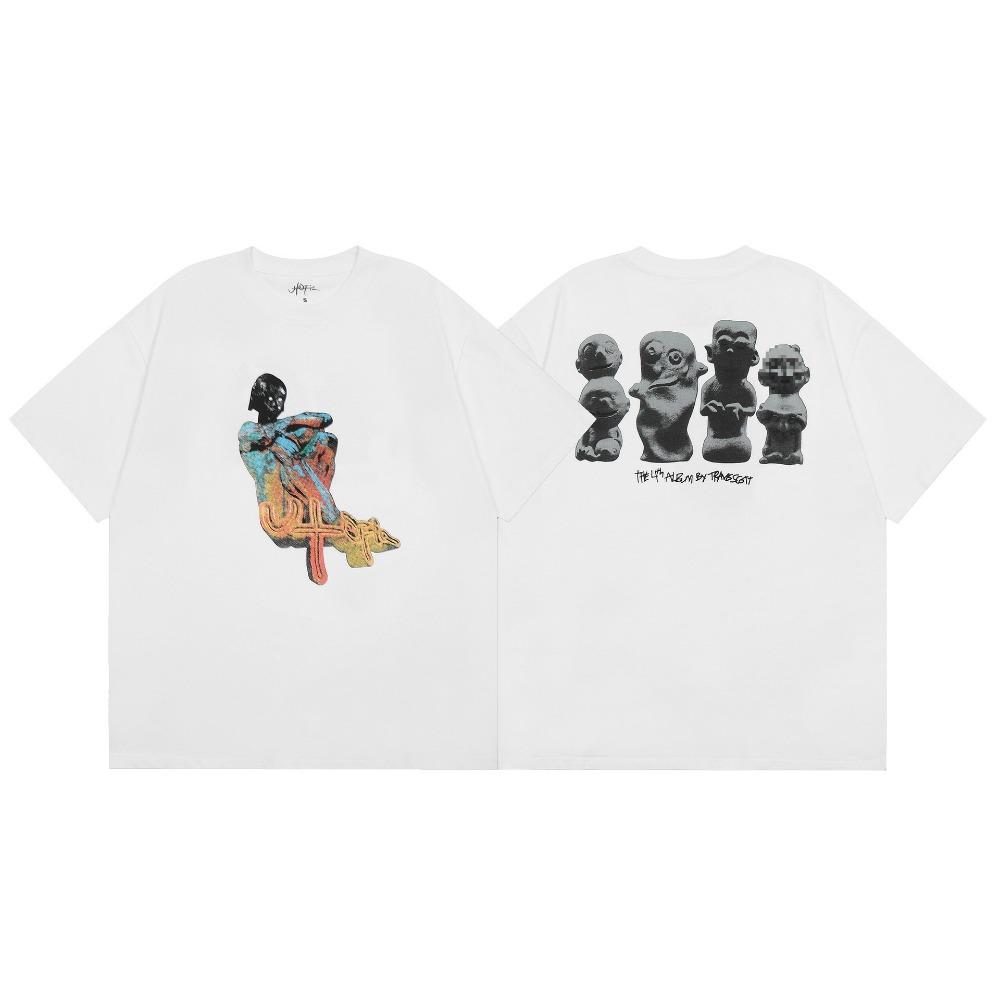 GLYDE Cactus Utopia Joint Album Printed Short Sleeve Summer Casual Round Neck Y2k Men Clothed Oversized T-shirt