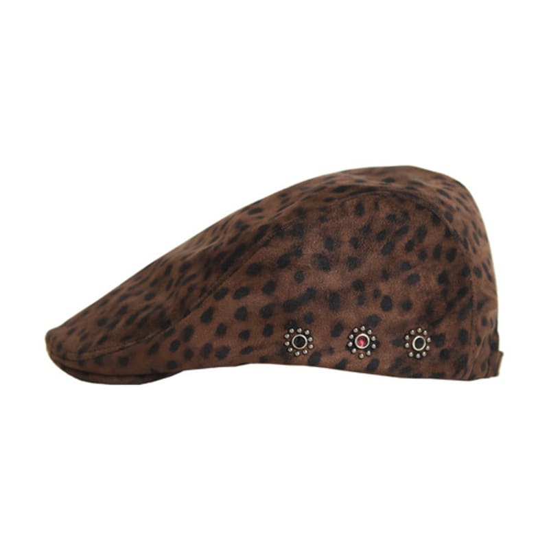 KOOKEESEE Suede Stud Hunting Cap (Leopard)