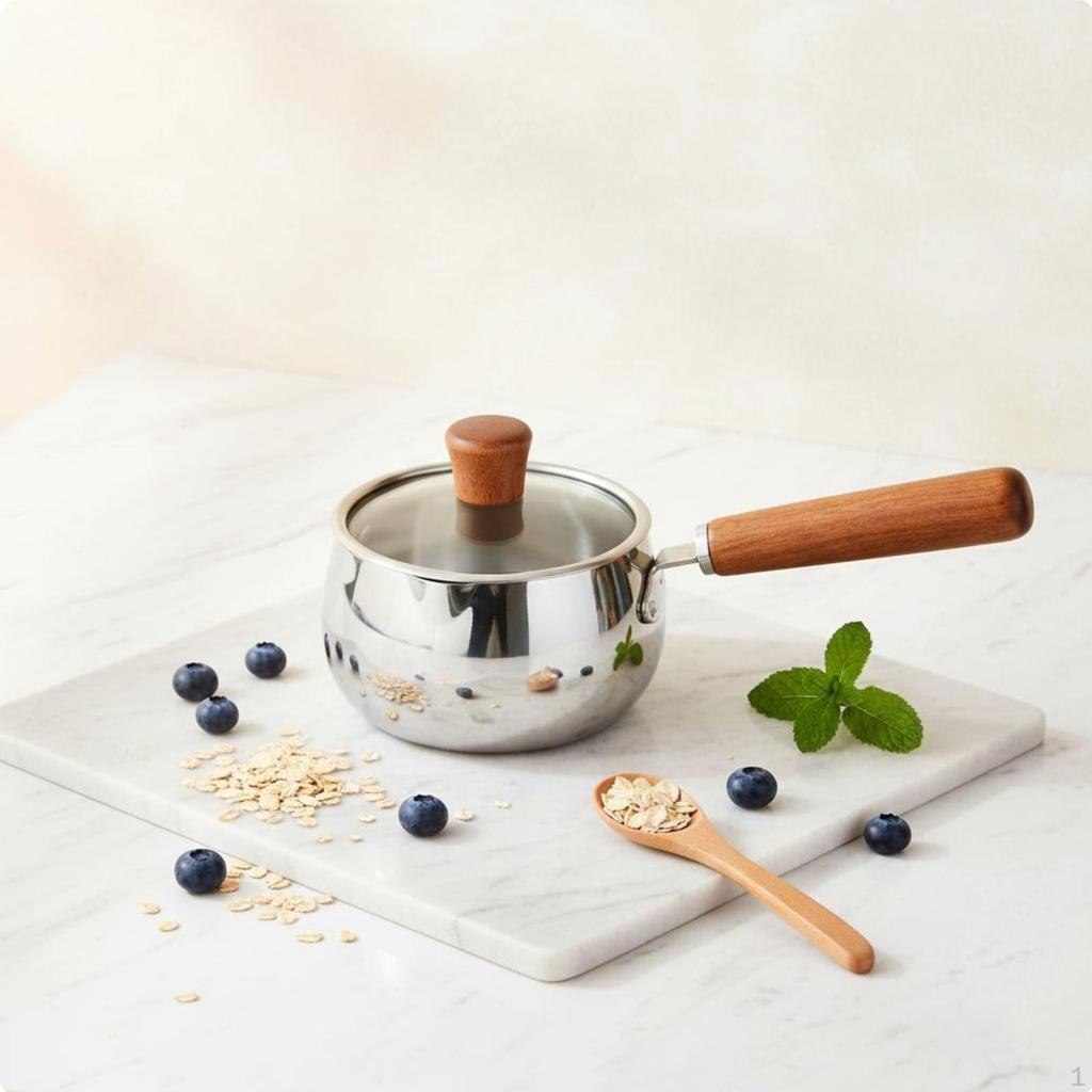 Infant Nutrition Pot Cooking NonCoated Stainless Steel Milk Heating Easy to Clean Mini Saucepan