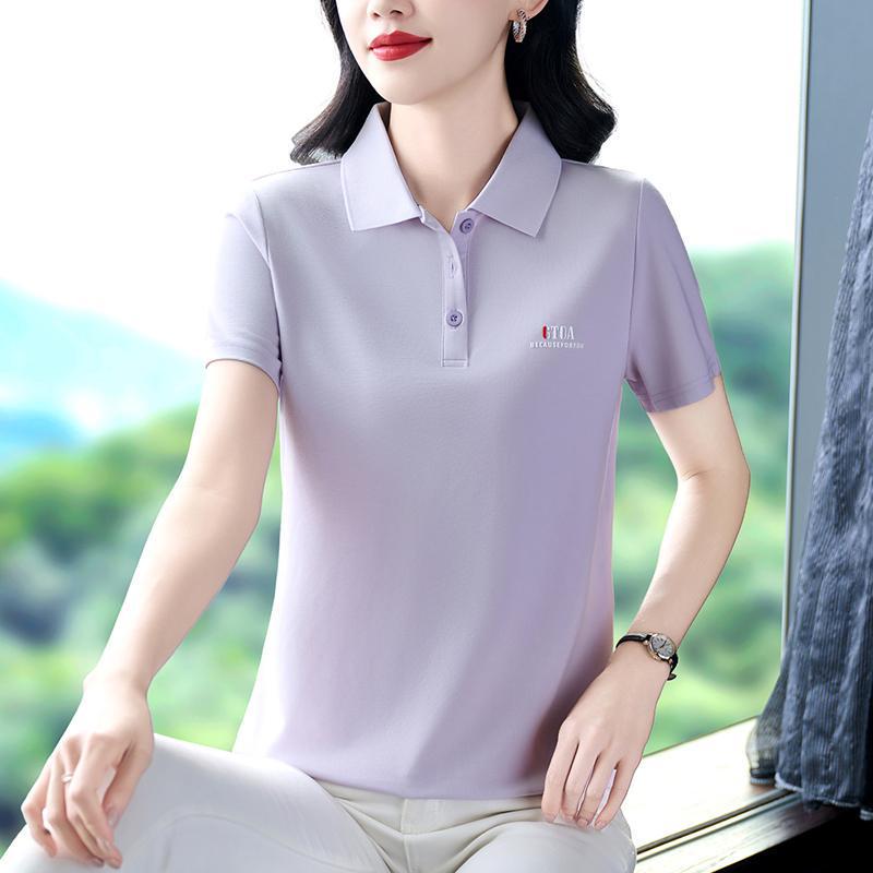 

2026 Women s Skin-Friendly Loose Fit Soft Short-Sleeve Casual T-shirt L світло-фіолетового кольору
