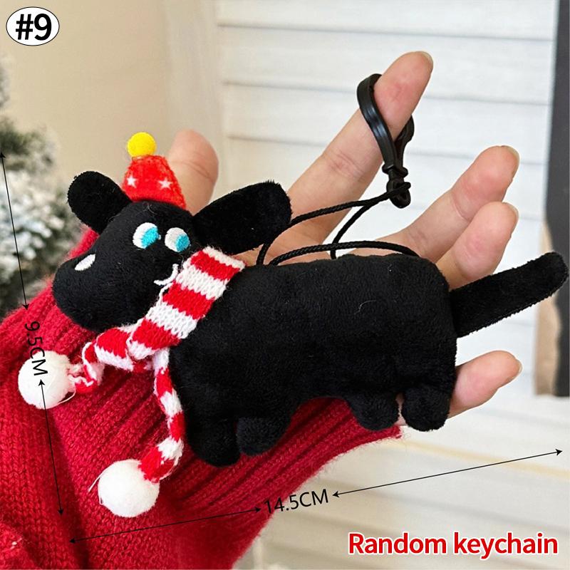 Capybara Christmas Keychain Cute Red Scarf Bear Doll Keyring Hanging Mobile Phones Bag Pendant Christmas Party Small Gifts Decor