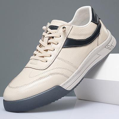Modische Leder Allround Skate Schuhe für Herren Modedesigner Weichsohlige Freizeitschuhe Rutschfeste Business Sneaker Neues Walking Schuhwerk