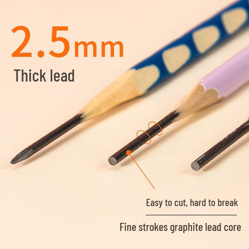 Deli Perforated 2B Pencils - HB Children's Writing & Correction Set
