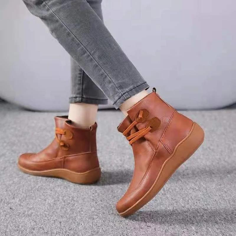Fashion Boots Women Chelsea Ankle Botins Low Cowboy Sneakers Rain Snow Western Flat-heeled Gothic Punk New Rock On Offer