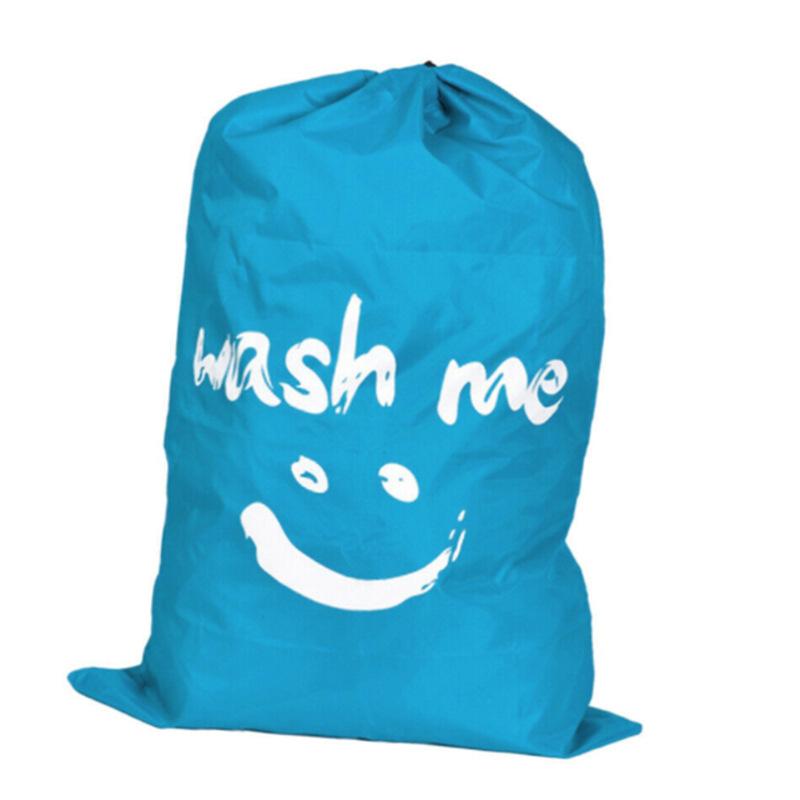 

Нейлоновая сумка для белья, дорожная сумка для хранения, моющийся органайзер для грязной одежды, сумка для стирки на шнурке синий