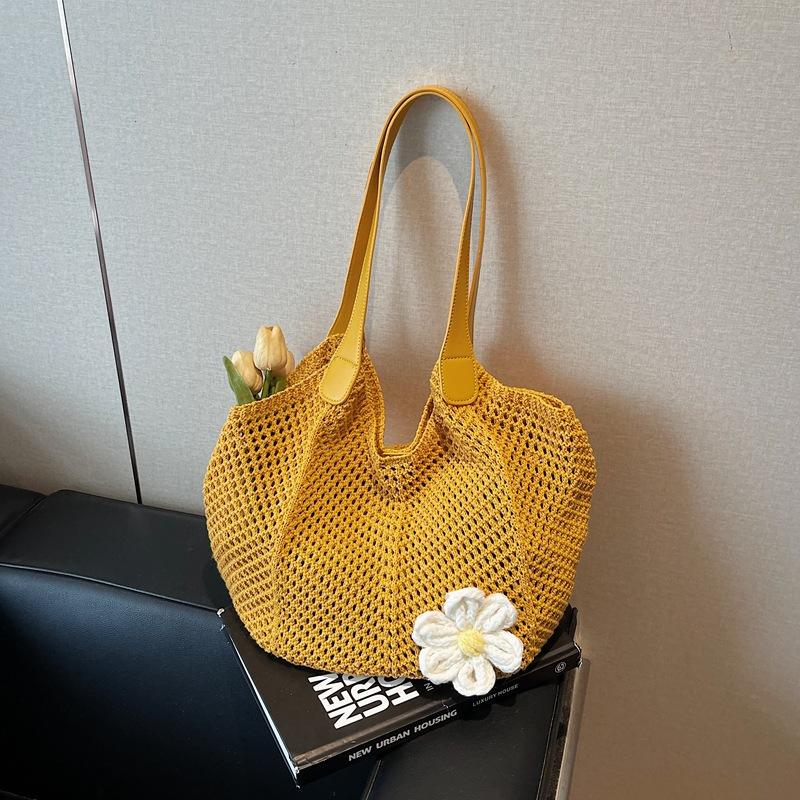 Summer Woven Bag Women's 2025 New Shoulder Bag Fashion Large Capacity Beach Vacation Tote Bag