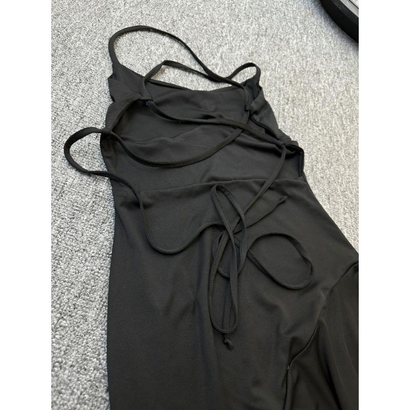 Letní dámské šaty Sexy s odhalenými zády a šněrováním na ramínka Nepravidelné šaty