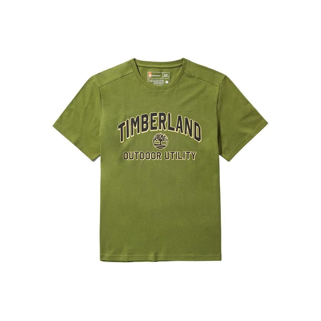 Timberland Letter Logo Printed Outdoor Casual Breathable Round Neck Short Sleeve T-Shirt Men Tops Moss-Green A42T5-EG5