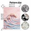 Frameless Pearl Painting DIY Kit Ocean Wave Pastel Pink Blue Sea 3D Sparkling Bead Canvas Relaxing Creative Craft for Art Lovers