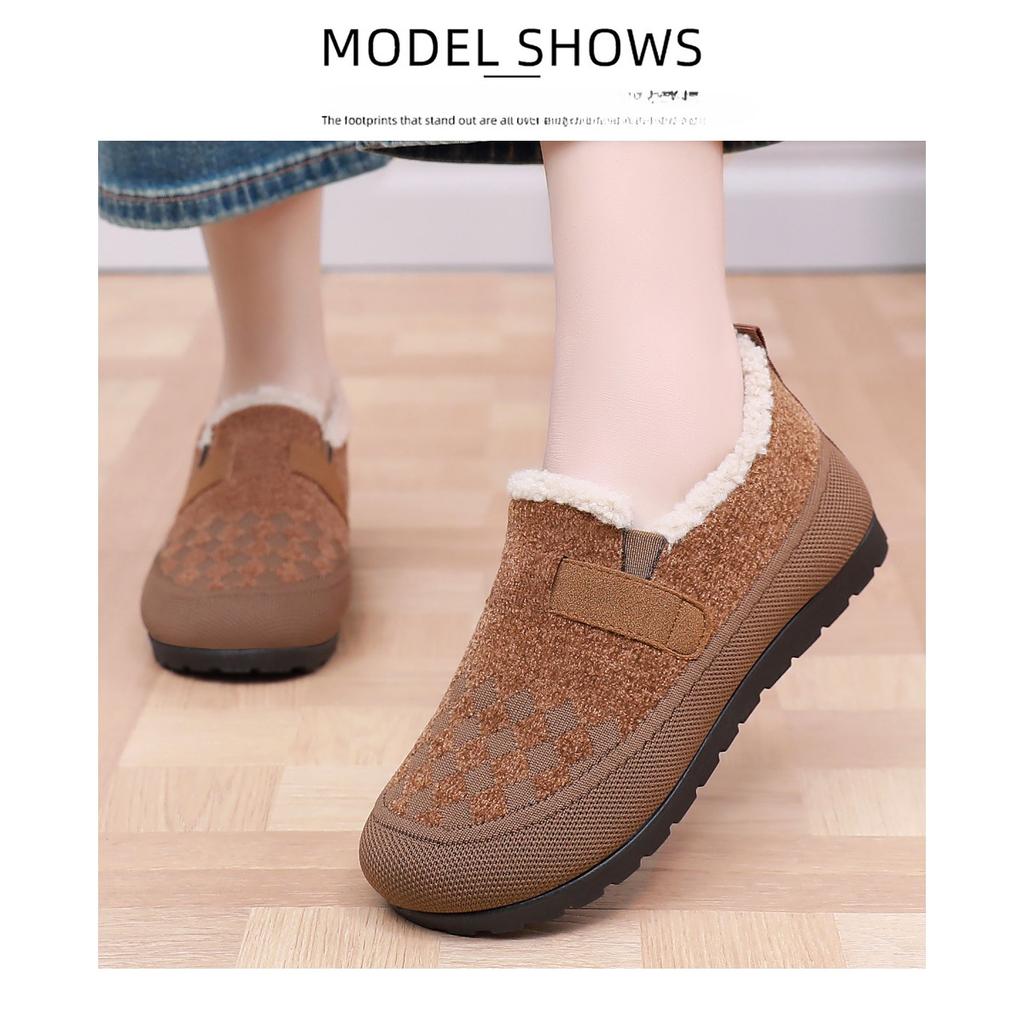 Women's Shoes, Cotton Boots, Winter New Style with Added Velvet and Thickened One Foot Snow Boots, Casual Anti Slip Versatile Cotton Shoes